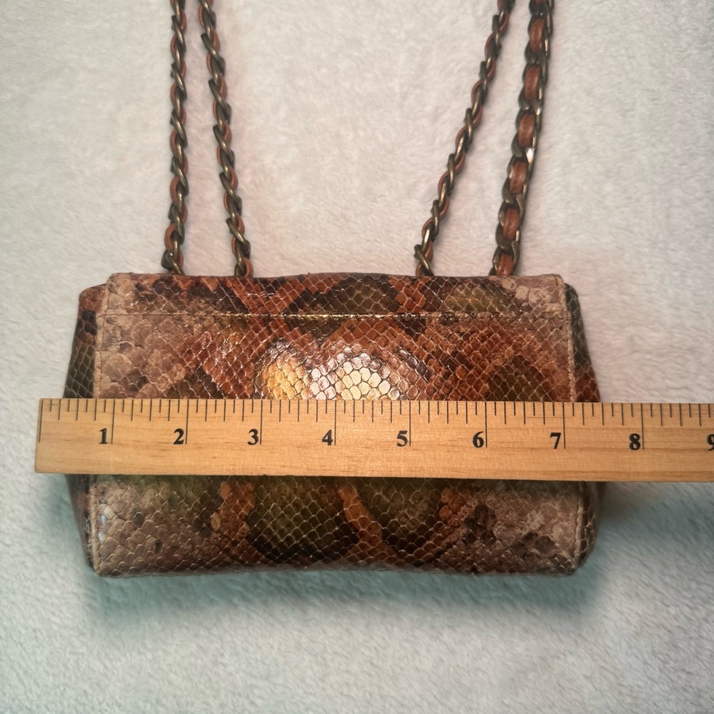 Stuart Weitzman Python Snakeskin Mini Crossbody Shoulder Bag with Chain Strap - Picture 12 of 12
